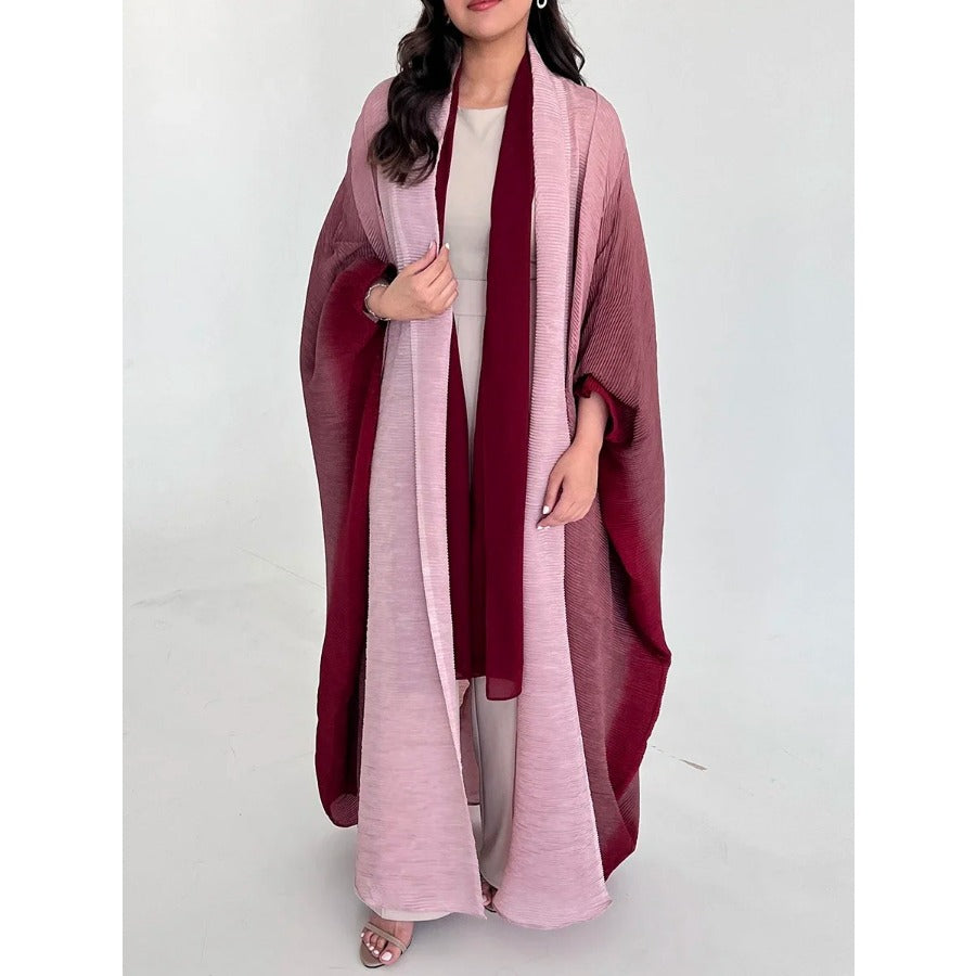 Bat Sleeve Gradient Abaya — Open Front