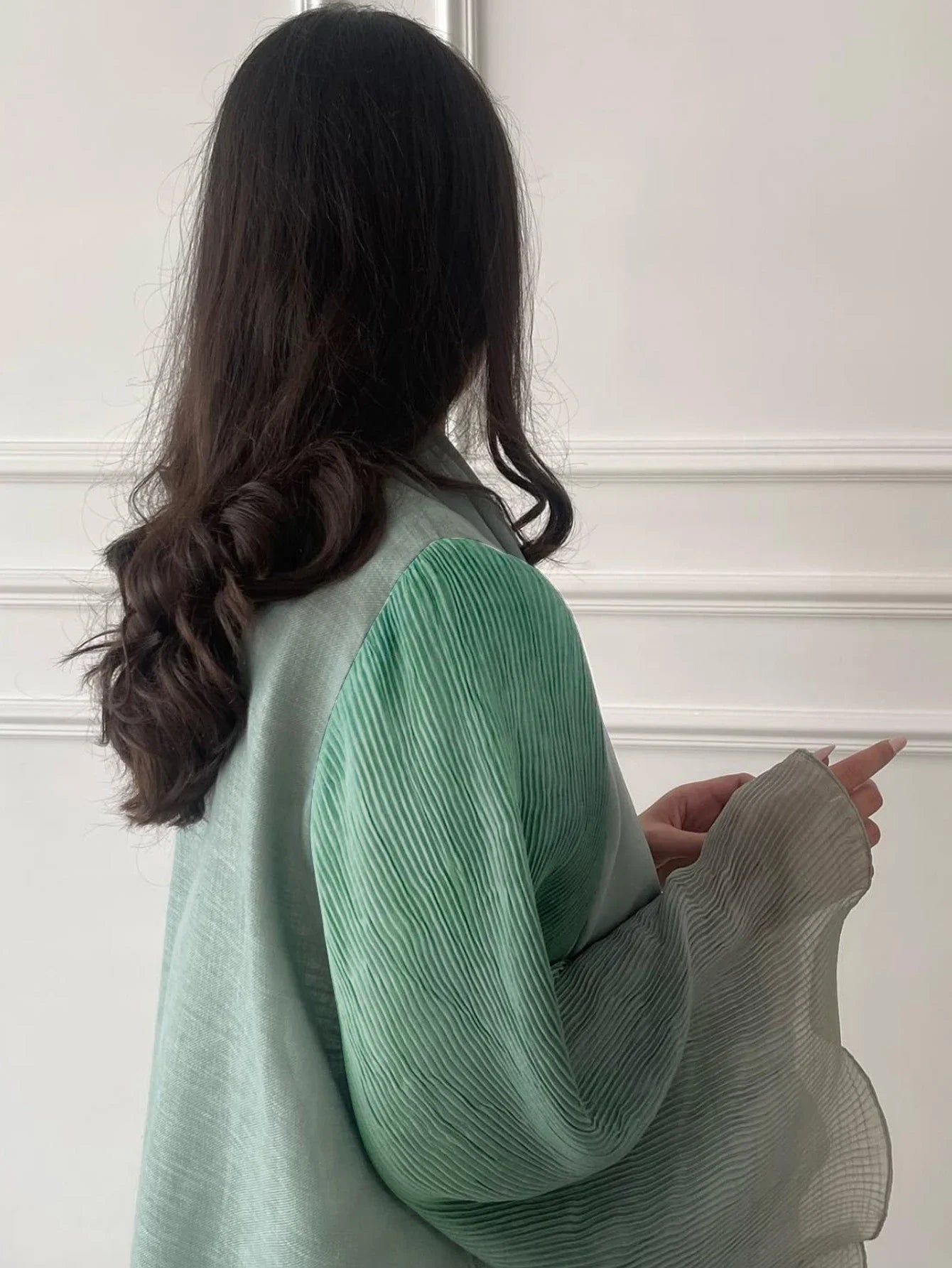 Open-Front Flare Sleeve Abaya — Casual