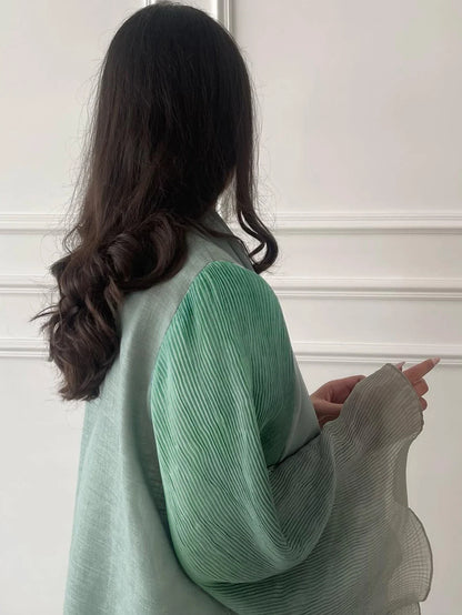 Open-Front Flare Sleeve Abaya — Casual