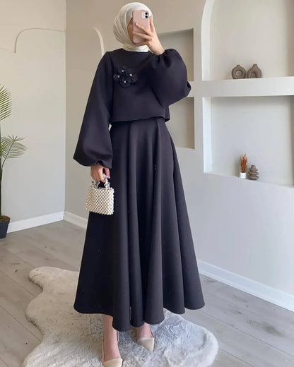 Lantern Sleeve Top & Skirt Set — Eid