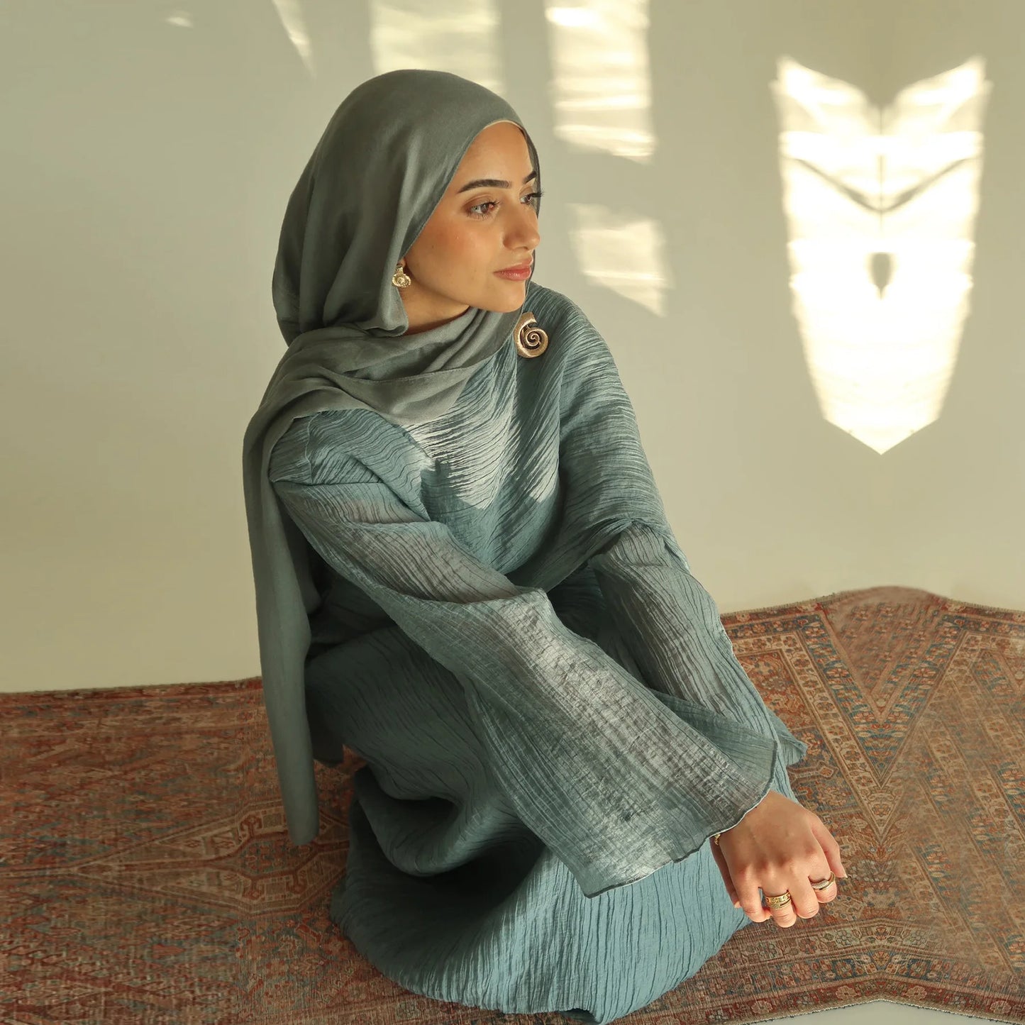 Two-Piece Solid Abaya Set — Ramadan
