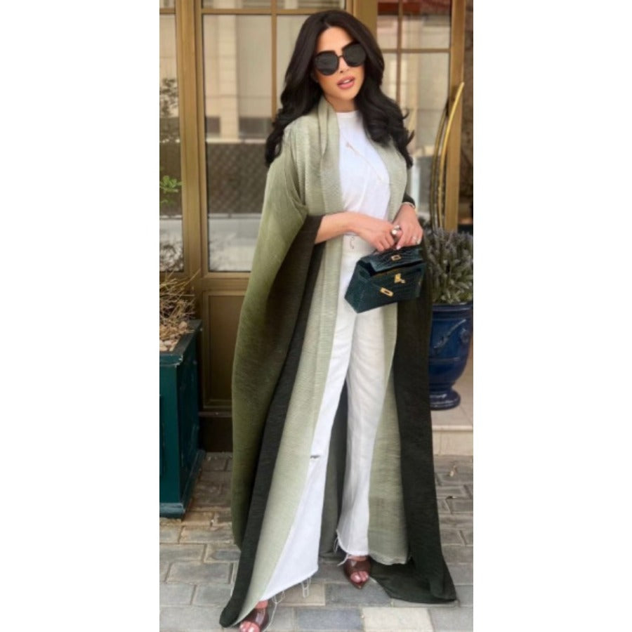 Bat Sleeve Gradient Abaya — Open Front