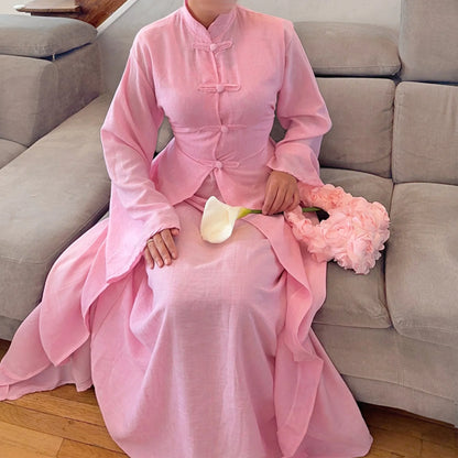 Two-Piece Cardigan Abaya Set — Plain