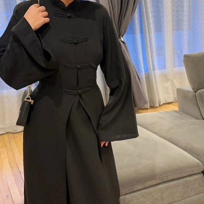 Two-Piece Cardigan Abaya Set — Plain