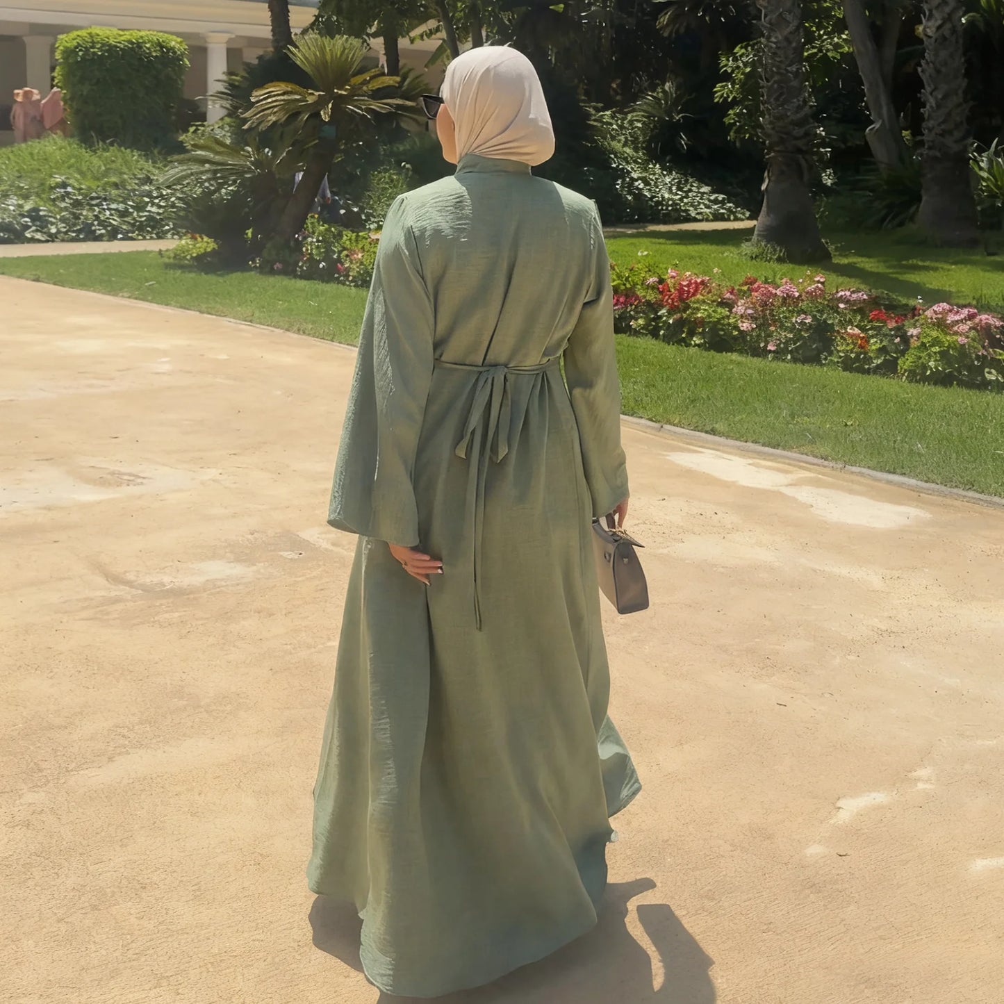 Two-Piece Cardigan Abaya Set — Plain