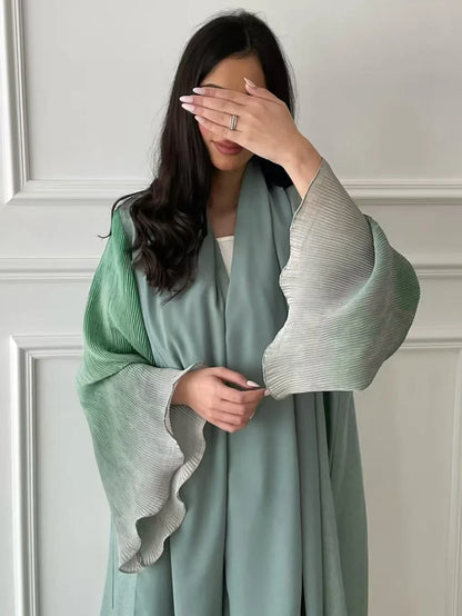 Open-Front Flare Sleeve Abaya — Casual