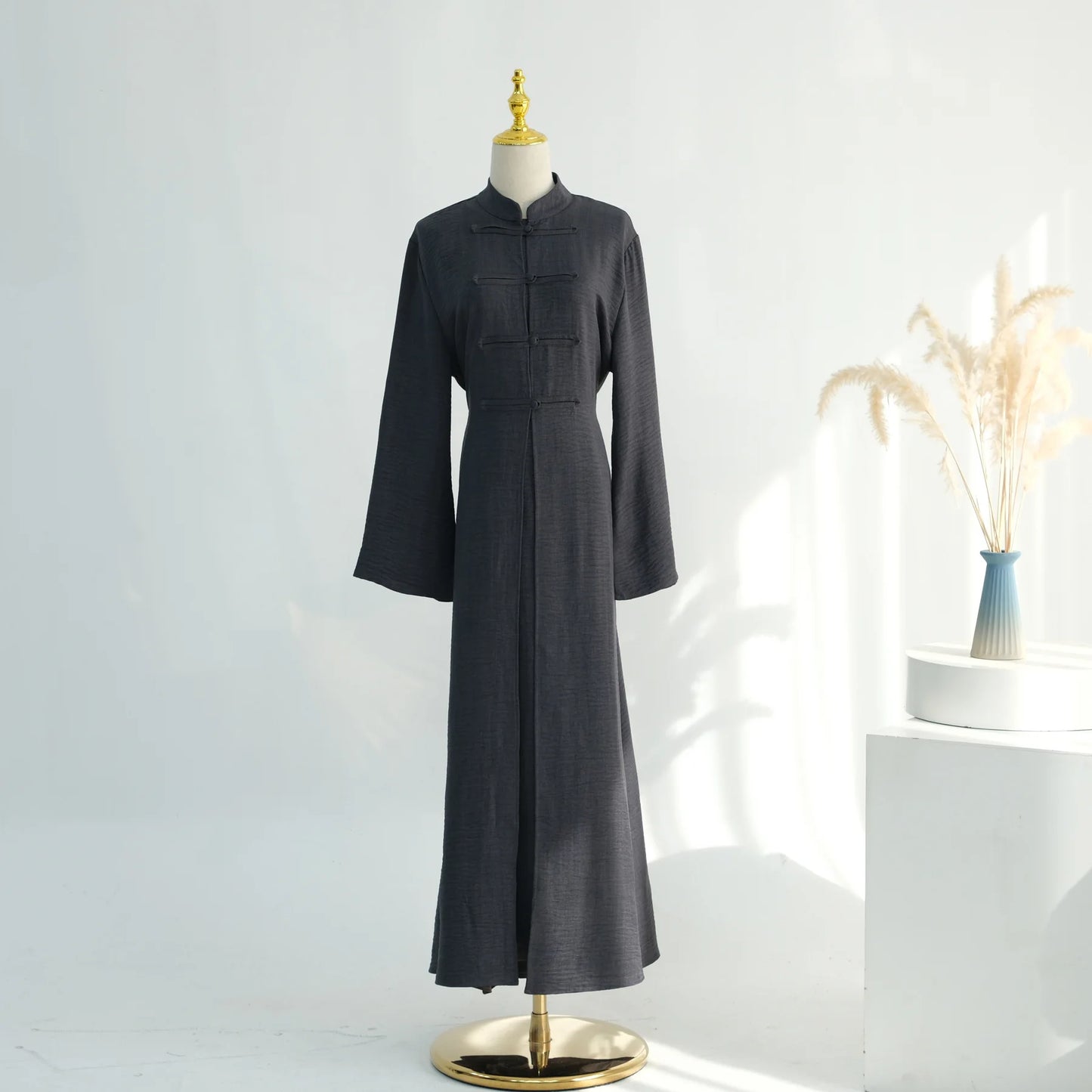 Two-Piece Cardigan Abaya Set — Plain