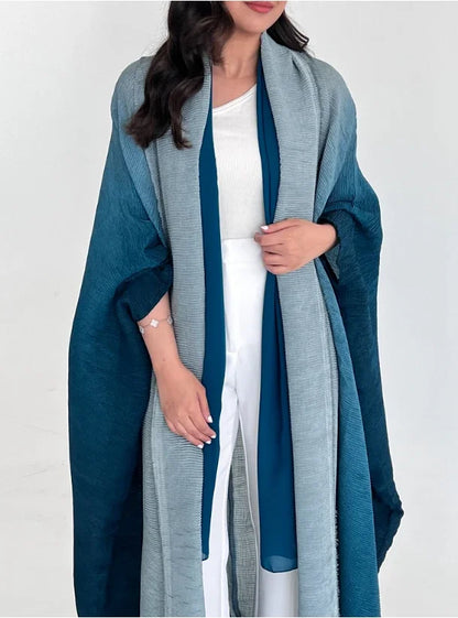 Bat Sleeve Gradient Abaya — Open Front