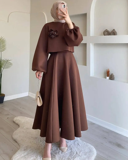 Lantern Sleeve Top & Skirt Set — Eid