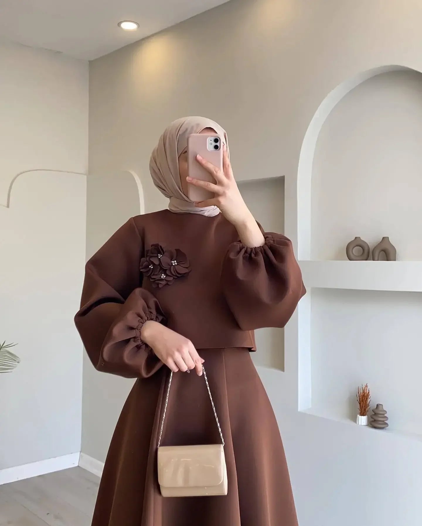 Lantern Sleeve Top & Skirt Set — Eid
