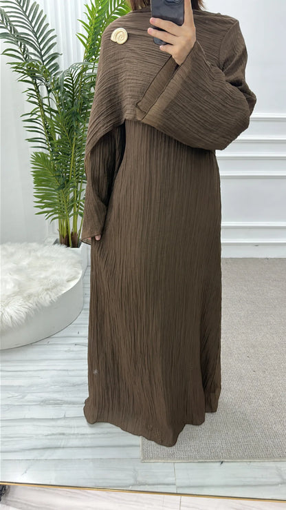 Two-Piece Solid Abaya Set — Ramadan