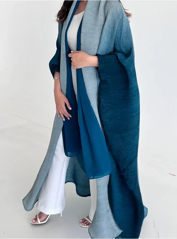 Bat Sleeve Gradient Abaya — Open Front