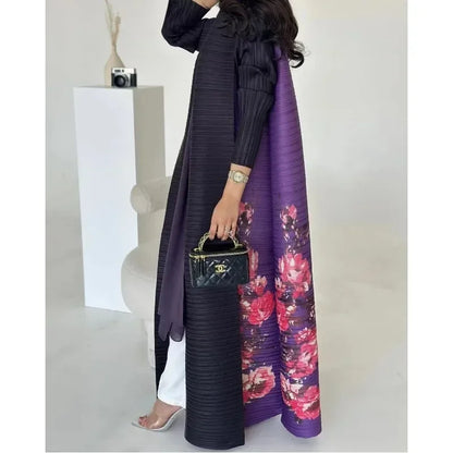Vintage Print Cardigan Abaya — Luxury