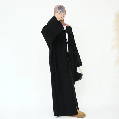 Corduroy Open-Front Abaya — Winter