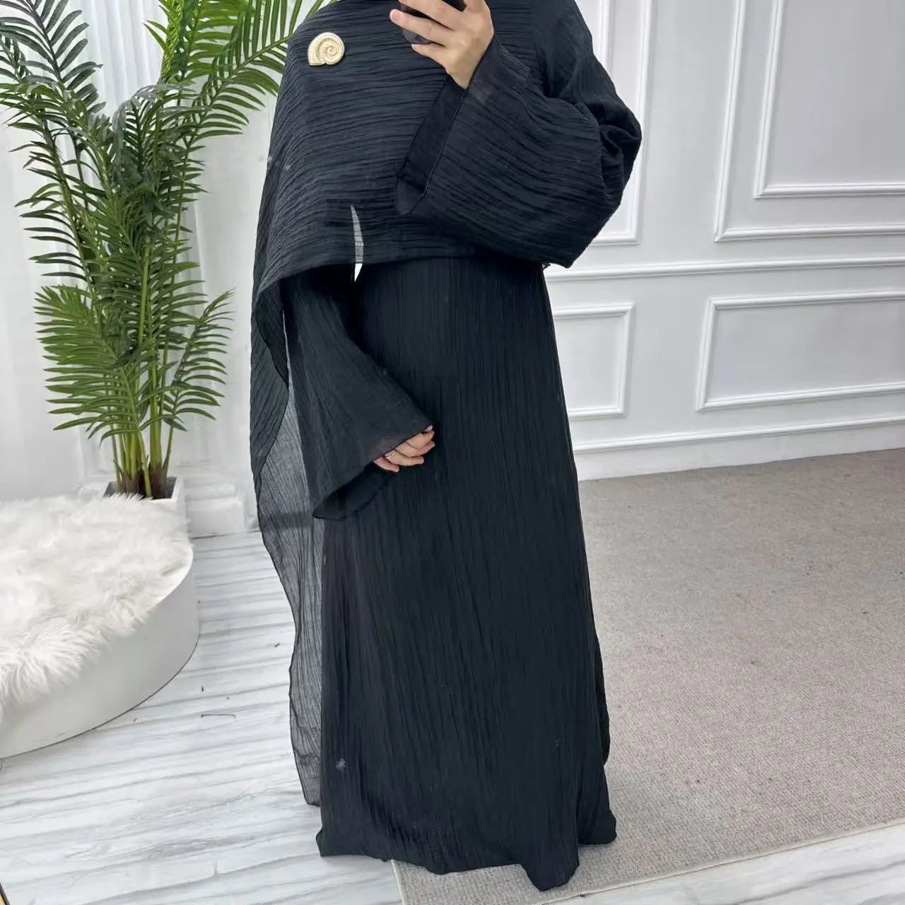 Two-Piece Solid Abaya Set — Ramadan