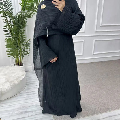 Two-Piece Solid Abaya Set — Ramadan