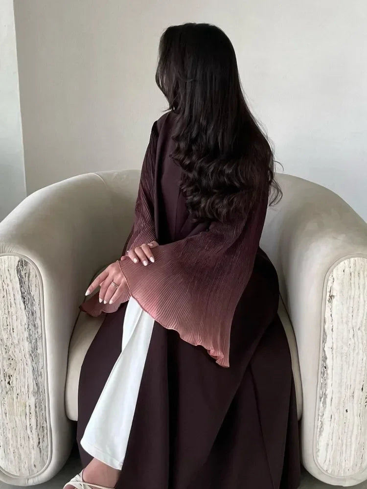 Open-Front Flare Sleeve Abaya — Casual