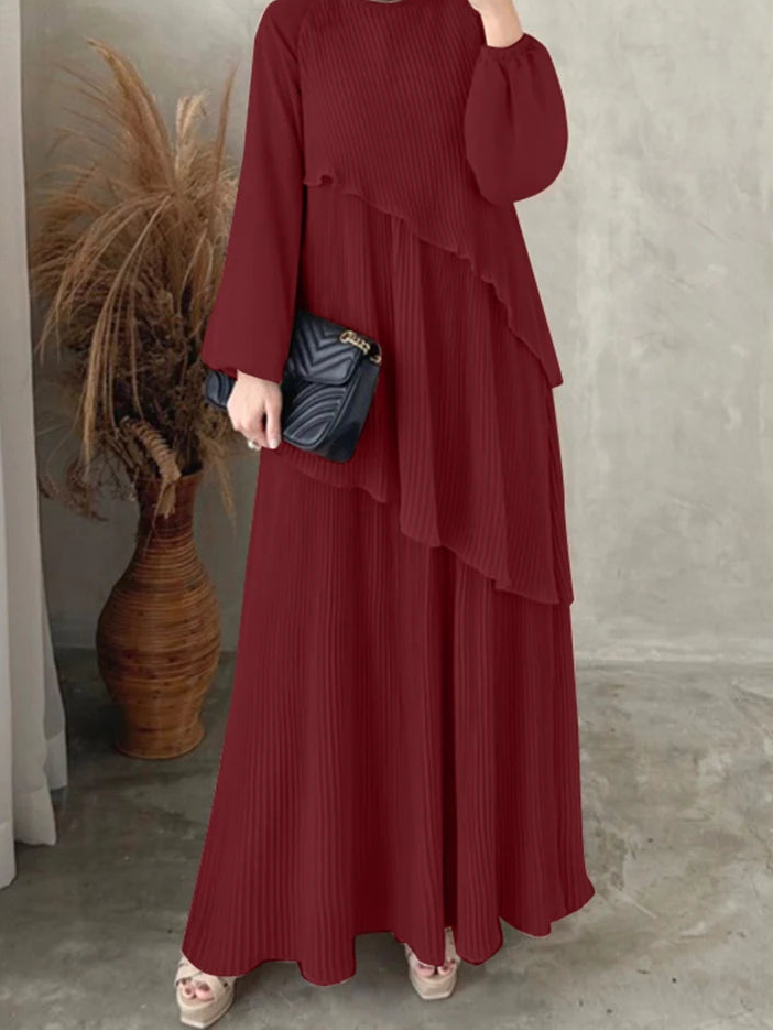 Pleated Lantern Sleeve Abaya — Autumn/Winter