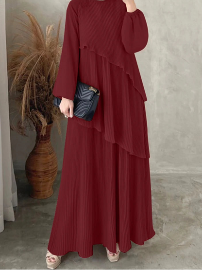 Pleated Lantern Sleeve Abaya — Autumn/Winter