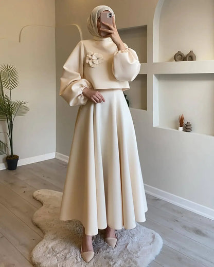 Lantern Sleeve Top & Skirt Set — Eid