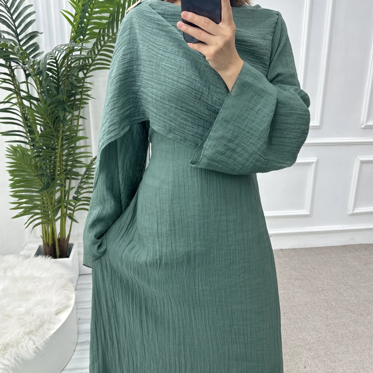 Two-Piece Solid Abaya Set — Ramadan
