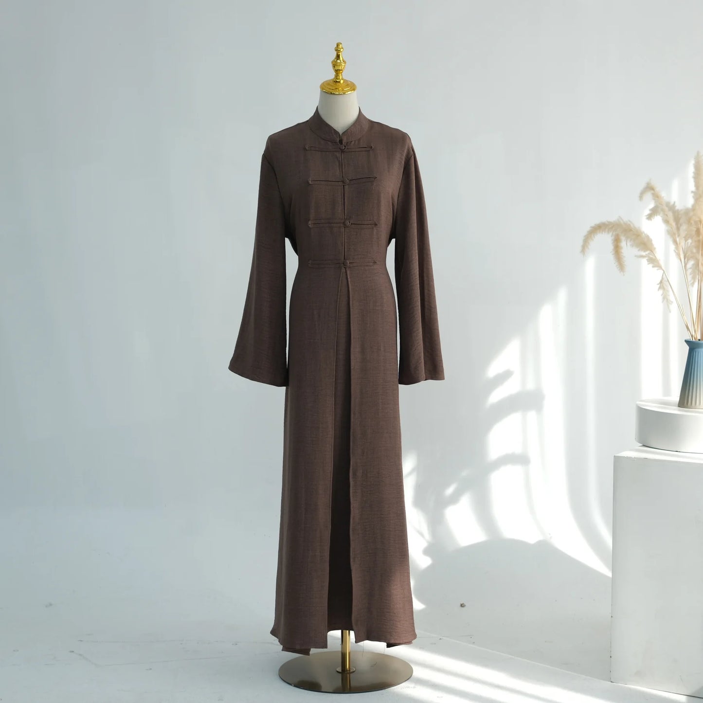 Two-Piece Cardigan Abaya Set — Plain
