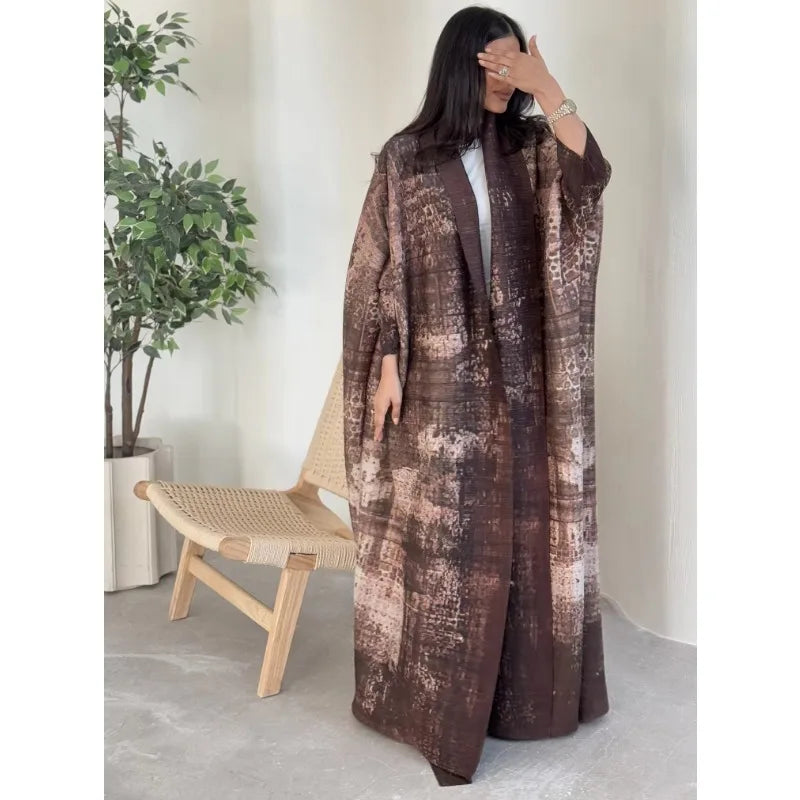Vintage Print Cardigan Abaya — Luxury
