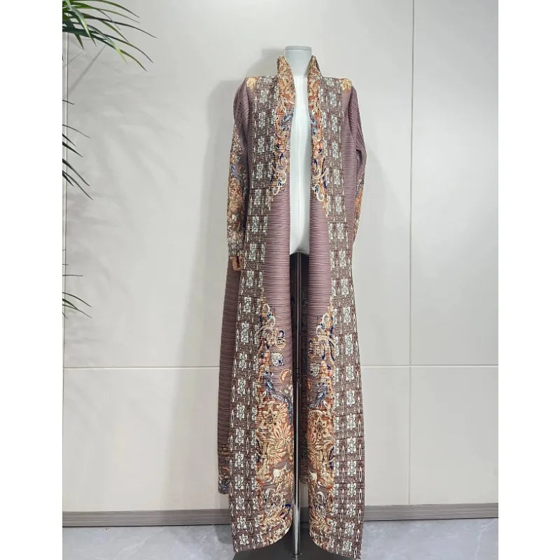 Vintage Print Cardigan Abaya — Luxury