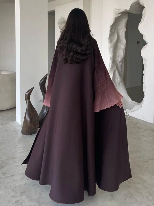 Open-Front Flare Sleeve Abaya — Casual