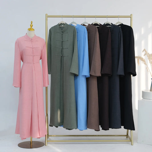 Two-Piece Cardigan Abaya Set — Plain