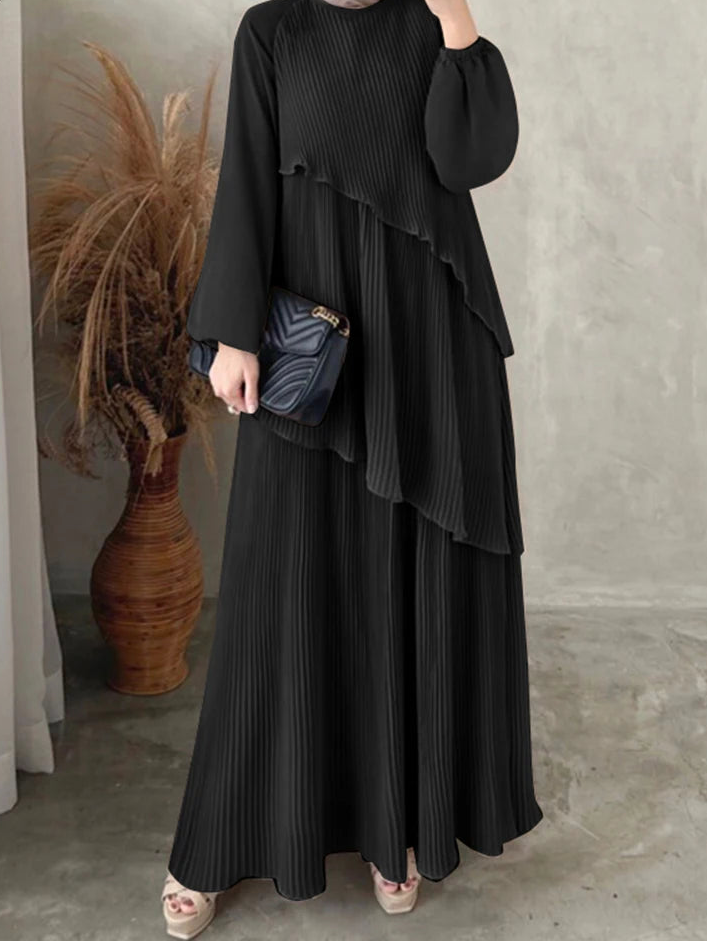 Pleated Lantern Sleeve Abaya — Autumn/Winter