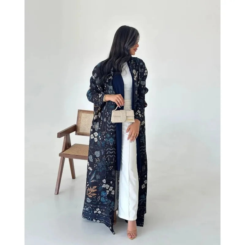 Vintage Print Cardigan Abaya — Luxury