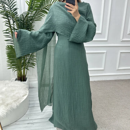 Two-Piece Solid Abaya Set — Ramadan