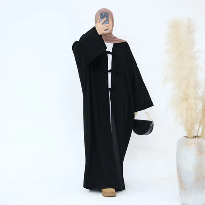 Corduroy Open-Front Abaya — Winter