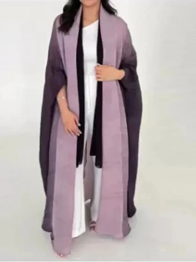 Bat Sleeve Gradient Abaya — Open Front