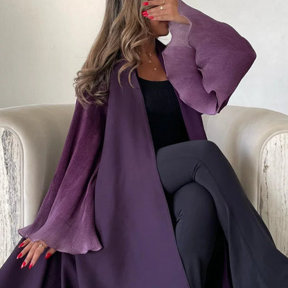 Open-Front Flare Sleeve Abaya — Casual