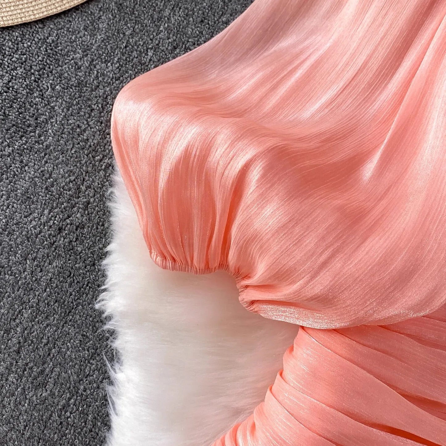 Ruffle Puff Sleeve Mermaid Dress — Evening