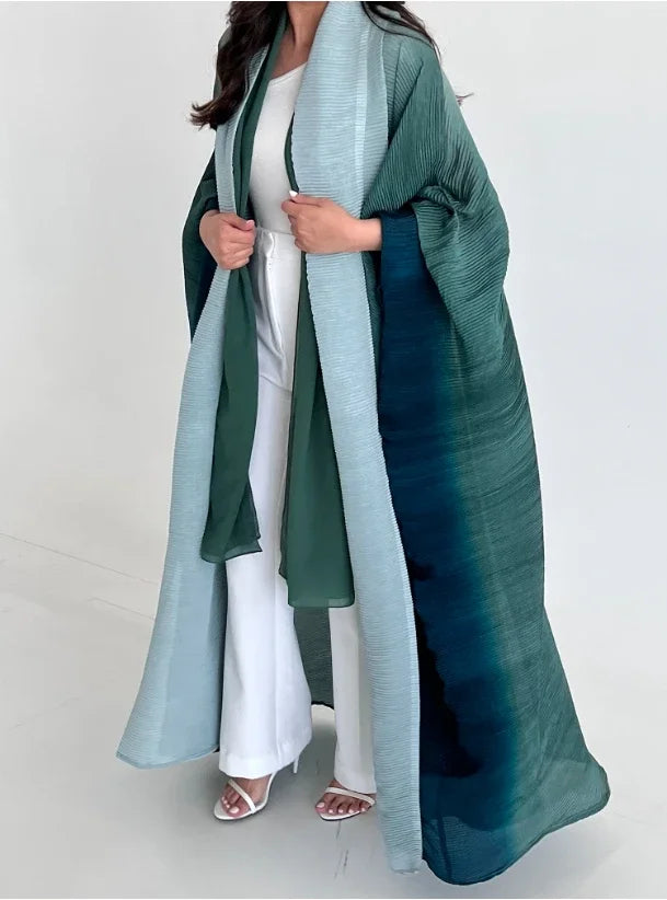 Bat Sleeve Gradient Abaya — Open Front