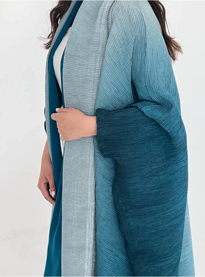 Bat Sleeve Gradient Abaya — Open Front