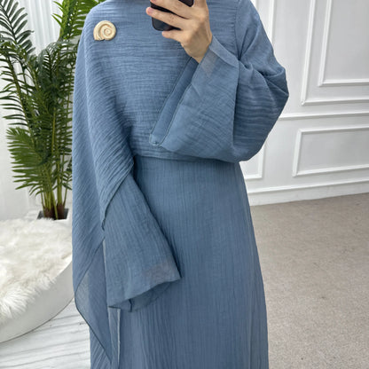 Two-Piece Solid Abaya Set — Ramadan