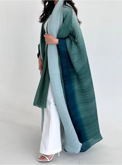 Bat Sleeve Gradient Abaya — Open Front