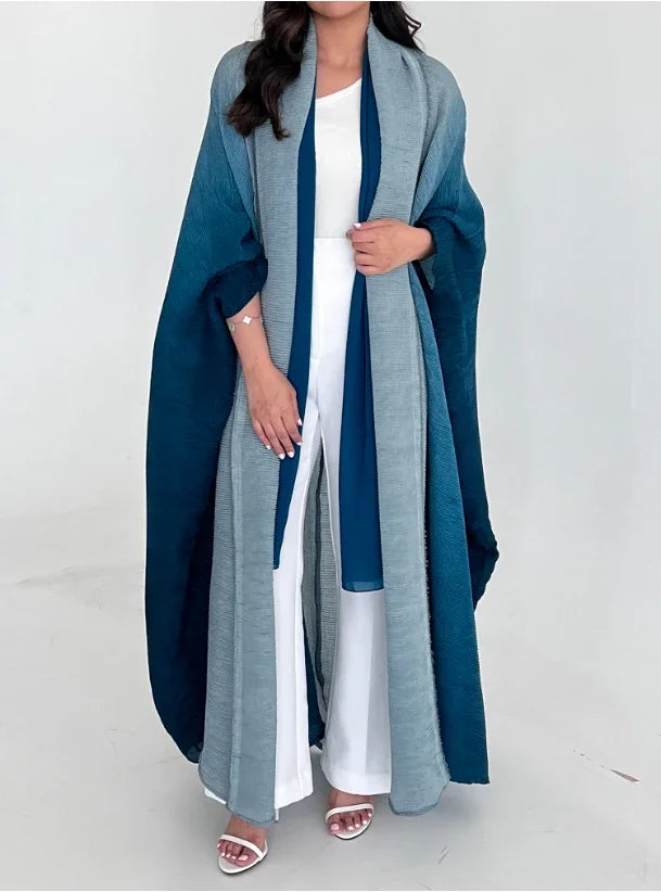 Bat Sleeve Gradient Abaya — Open Front
