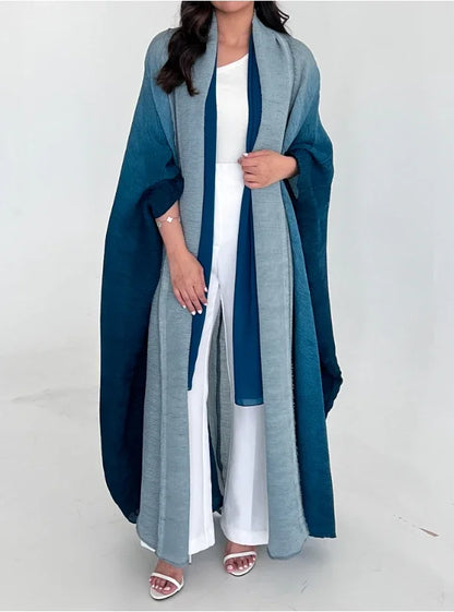 Bat Sleeve Gradient Abaya — Open Front