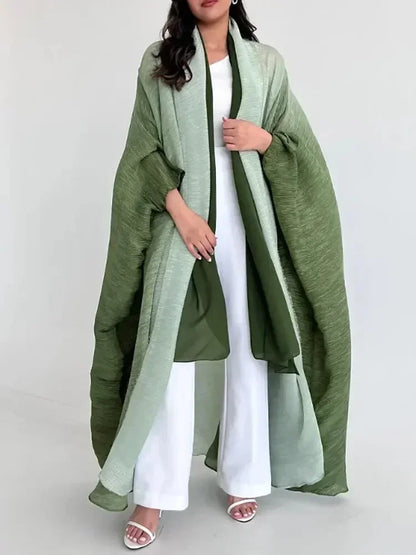 Bat Sleeve Gradient Abaya — Open Front