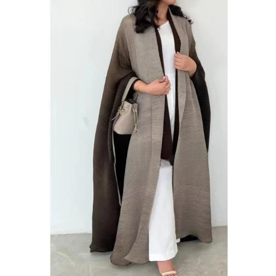Bat Sleeve Gradient Abaya — Open Front