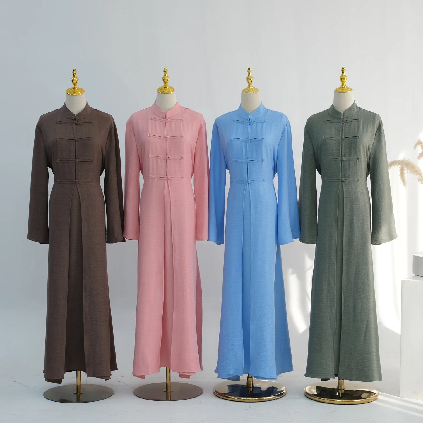 Two-Piece Cardigan Abaya Set — Plain