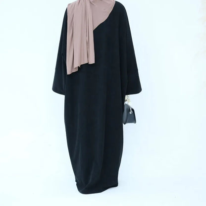 Corduroy Open-Front Abaya — Winter