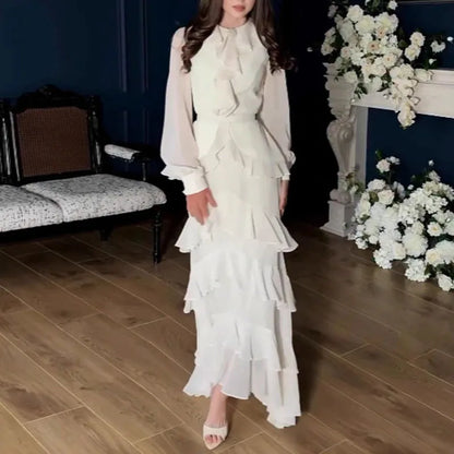 Tiered Ruffle Chiffon Maxi Dress — Evening